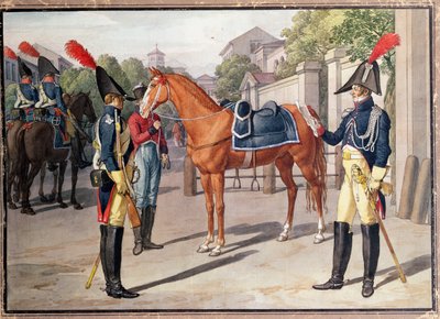 Officer and Guard of the Royal Guard by French School